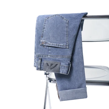 İlkbahar Yaz Slim Fit Streç Denim Kot Premium Giyim Nostaljik günlük pantolon Yeni Vintage Hafif Pantolon