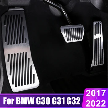 İçin BMW 2019 2020 2021 G30 G31 G32 G38 2017 2018 2022 Alüminyum Araba Yakıt Fren Serisi 5Series 5 6 Pedal Aksesuarları Kapak Dinlenme
