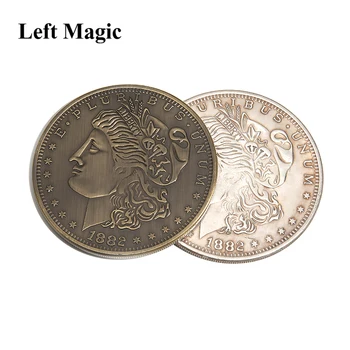 Jumbo Morgan Dolar (7 cm) sihirli Hileler Sihirbaz Yakın Sokak Yanılsamalar Sahne Aksesuarları Görünen Ufuk Sikke Magia