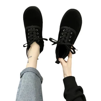 Kadın Sonbahar ve Kış Dışında Giyen 2021 Yeni Kalın tabanlı Fasulye Ayakkabı Bir Ayak Kar Botları Artı Kadife Sıcak pamuklu ayakkabılar Gelgit.