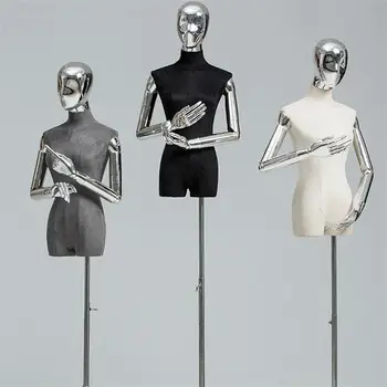 Kapak Manken Kukla Vücut Elbise Formu Yerleşimi Üst Modeli Kadın Makinesi Cleanblack Standı Beautifulglossy Elastik Bakım Yıkanabilir