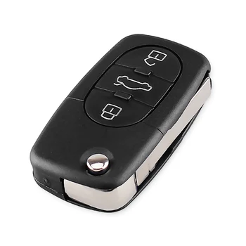 KEYYOU 2/3 Düğme Uzaktan Fob Katlanır Yedek Araba anahtar kovanı VW Volkswagen Golf Polo İçin T5 Passat Skoda Beetle
