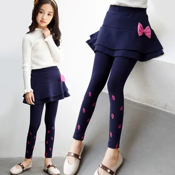 Kızlar Etek Pantolon 2022 İlkbahar Sonbahar Çocuk Legging Baskı Kek Etekler Moda Kız Elbise çocuk pantolonları 4 6 7 8 10 12 Yıl