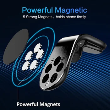 L şekli Manyetik Araç telefonu Tutucu 360 Metal Hava Firar Dağı Cep Standı GPS Desteği iPhone 12 11 Pro X Max 8 7 Xiaomi SAMSUNG