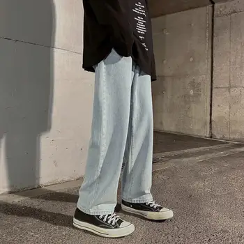 LAPPSTER Erkekler Bahar Siyah Kore Renk Kot 2022 Erkek Streetwear Mavi Kot Pantolon Erkek Modası Sıska Elbise Artı Boyutu