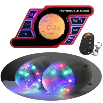 LED Renkli Lamba Motosiklet Bluetooth Ses Ses Sistemi Stereo Handsfree Hoparlörler Radyo MP3 Müzik Çalar