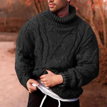 Moda Erkek Sonbahar Kış Büküm Örgü Örgü Kazak Kaplumbağa Boyun Kazak erkek giyim свитер мушской ropa hombre 2020