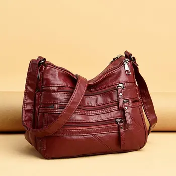 Moda çantalar Kadınlar için pu deri omuz çantası Yumuşak Crossbody Çanta Kaliteli Küçük Boy Rahat Çanta fermuarlı postacı çantası