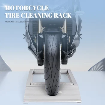Motosiklet Zinciri temizleme standı Lastik Alüminyum Taşınabilir motosiklet lastiği Tekerlek Temiz Yağlama Raf Dayanıklı Silindirleri Rampa Kaldırma