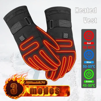Motosiklet ısıtmalı eldiven kış sıcak lityum pil ısıtmalı eldiven dokunmatik ekran su geçirmez kayak ısıtmalı şarj edilebilir eldiven