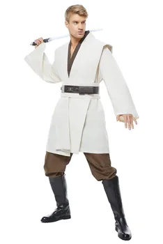 Obi Wan Kenobi Kostüm Jedi Robe Cloak Cadılar Bayramı Kostümleri Yetişkin Erkekler İçin