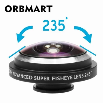 ORBMART Evrensel Klip 235 Derece Süper balık gözü Kamera Balıkgözü Lens Apple iPhone Samsung Xiaomi Huawei Cep Telefonu Lensler