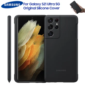 Orijinal Samsung Silikon Kapak ile Kalem Samsung Galaxy Galaxy S21 Ultra 5G S21 Ultra Silikon Case Arka Konut