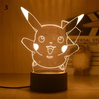 Pokemon Eevee 3D LED Gece Lambası Flareon Glaceon Sylveon Anime Figürü Jolteon Espeon Heykelcik yatak odası dekoru lambası Hediyeler