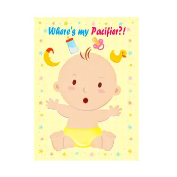 Q81A Pin Emzik Bebek Oyunu Büyük Bebek Posteri Oyunları Bebek Duş Parti Çocuklar Doğum Günü Partisi Malzemeleri Emzik