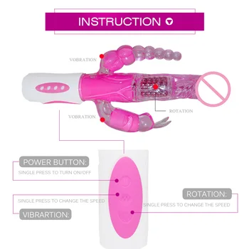 Seks oyuncakları Tavşan Vibratör Klitoris Enayi Dönen boncuk 10 Hız Anal plug Klitoral Vibratör Silikon Yalama seks oyuncakları Kadınlar için