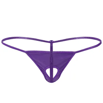 Seksi Erkek Erkek G-string İç Çamaşırı Patent Deri G-string Bikini İç Çamaşırı Külot Külot Penis Delikli Erkek Tanga Külot