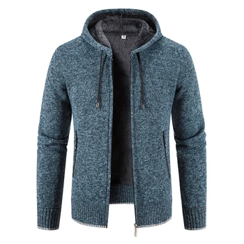 Slim Fit Kalın Kazak Kış Rahat Sıcak Mont erkek Patchwork Renkler Klasik Rahat Ceketler