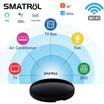 SMATRUL Tuya Akıllı IR Denetleyici WiFi Blaster Kızılötesi Kablosuz Uzaktan Kumanda Klima TV, DVD Vb, Alexa, Google Ev