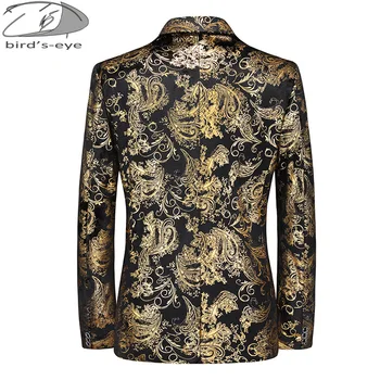 Sonbahar / Kış Yeni erkek Takım Elbise Ceket Klasik Çiçek Baskı Mont Ziyafet Şarkıcı Sahne Konak Akşam Elbise Takım Elbise Erkek Slim Fit Blazer
