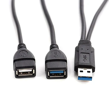USB 3.0 Splitter kablo USB 3.0 erkek çift USB A dişi Jack Y Hub USB Splitter 1 adet
