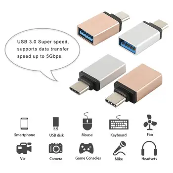 USB 3.0 Tip-C OTG Adaptör Tipi C USB-C OTG Dönüştürücü Xiaomi 11 Redmi Not 10 Pro Samsung Fare Klavye USB Disk Flash