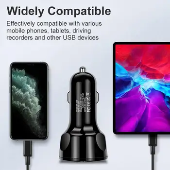 USB Araç Şarj cihazı 4 Port 48W Hızlı 7A Fiş Hızlı Şarj iPhone 13 Samsung Xiaomi Telefon Tablet Şarj Adaptörü Araba