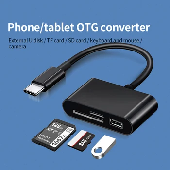 USB Tip C Kart Okuyucu SD TF USB Bağlantısı OTG USB Kablosu Mikro SD/TF kart okuyucu Adaptörü Veri Transferi Dönüştürücü Macbook için