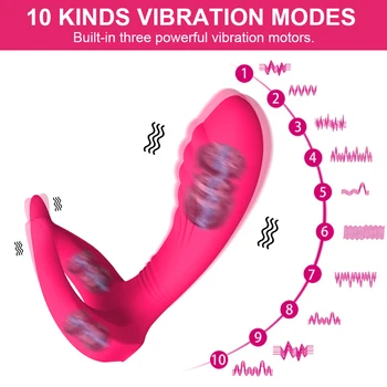 Uzaktan Kumanda Vibratör Kadınlar için Çift Penetrasyon Kablosuz Vibratör Kadın G Spot Klitoris Stimülatörü Ürünler Yetişkin Çiftler için