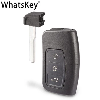 WhatsKey Modifiye Ford Focus Fiesta ıçin C-Max Galaxy Escape Kuga Akıllı Kart Uzaktan Anahtar Kabuk Anahtarsız giriş Fob Vaka HU101 Bıçak