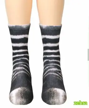 Yaratıcı Hayvan Ayak Baskılı Kadın Diz Üzerinde Çorap Karikatür 3D Baskı Komik Hayvan Yüksek Çorap Komik Unisex Çocuklar Elastik Çorap