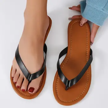 Yaz Kadın Sandalet Flip Flop Klip Ayak Rahat Bayan Sandalet Düz terlik Ayakkabı Ayakkabı Açık Plaj kadın ayakkabısı artı Boyutu