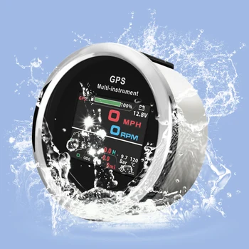 Yeni 85mm 0-999 km/saat MPH Knot GPS Kilometre Kilometre Sayacı Gezisi Takometre Saat Yakıt Voltmetre Su Sıcaklığı Tekne Kamyon Araba için
