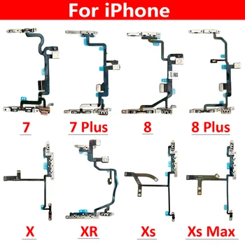 Yeni Güç Açık Kapalı Ses Yan Düğme Anahtarı Flex Kablo iPhone 7 7G 8 8G Artı X XR XS Max Yedek Parçalar
