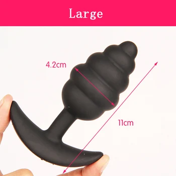 Yeni Tasarım İplik Şekli Küçük Silikon Anal Plug Seks Oyuncakları Yeni Başlayanlar İçin Mini Giyilebilir Anal Boncuk Butt Plug Erotik Kadın Oyuncaklar