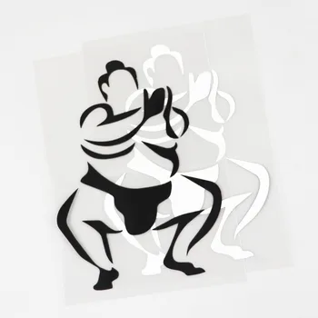 YJZT 10.5 CM×14.7 CM Sumo Güreşçi Güç Güreş Araba Sticker Vinil Çıkartması Siyah/Gümüş 8A-1308