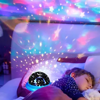 Yıldızlı Projektör Gece Lambası Dönen Gökyüzü Ay Projeksiyon Galaxy Noel Lamba Hediye Yıldızlı Gökyüzü Gece Çocuk Lambaları Bebek Ruh Gece C9C2