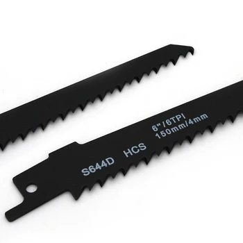 Zemin Dişleri S644D 6 İnç 6TPI HCS 150mm Pistonlu Testere Bıçağı Üst Ahşap Kesme için Hızlı Düz Kesim Ahşap / Plastik Boru Saber