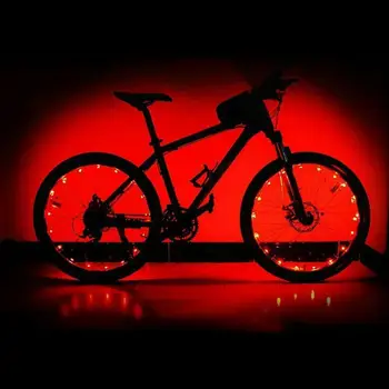 Renkli 20 Led Bisiklet Bisiklet Bisiklet jant ışıkları ledli tekerlek jant ışığı Dize Şerit Lambalar Su Geçirmez Bisiklet Tekerleği şerit lamba